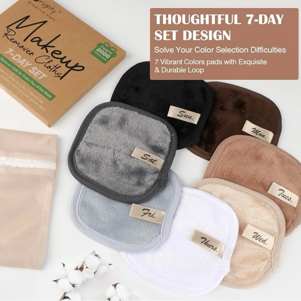 Origthy 7-Day Makeup Remover Cloth Set ~ Premium & Reusable Makeup Remov… - Picture 4 of 5
